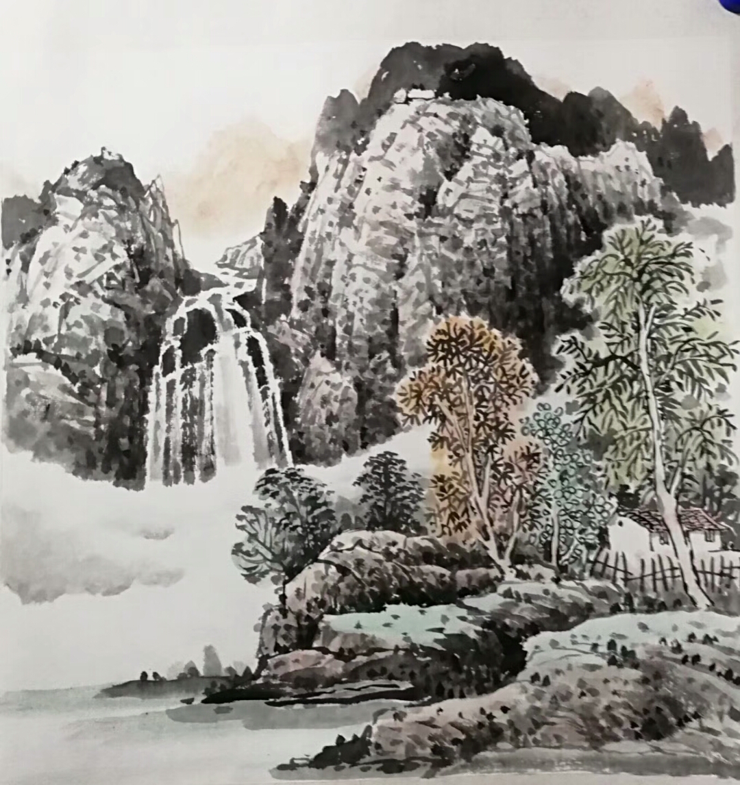 陈庆明日记:国画《吉祥山居图》一组,三尺斗