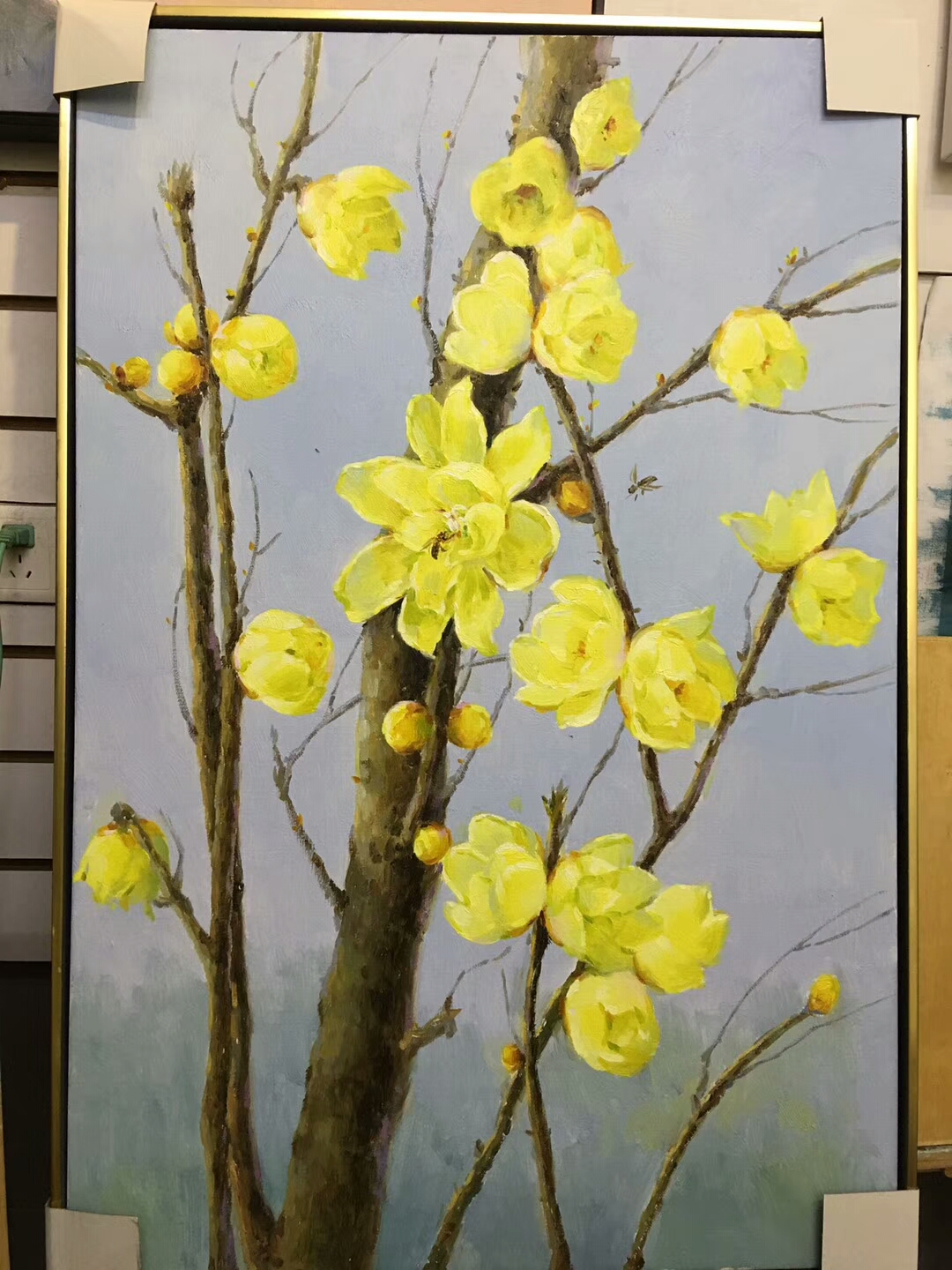 要看细雨熟黄梅! 《腊梅花开》油画60.90, 周海【图2】