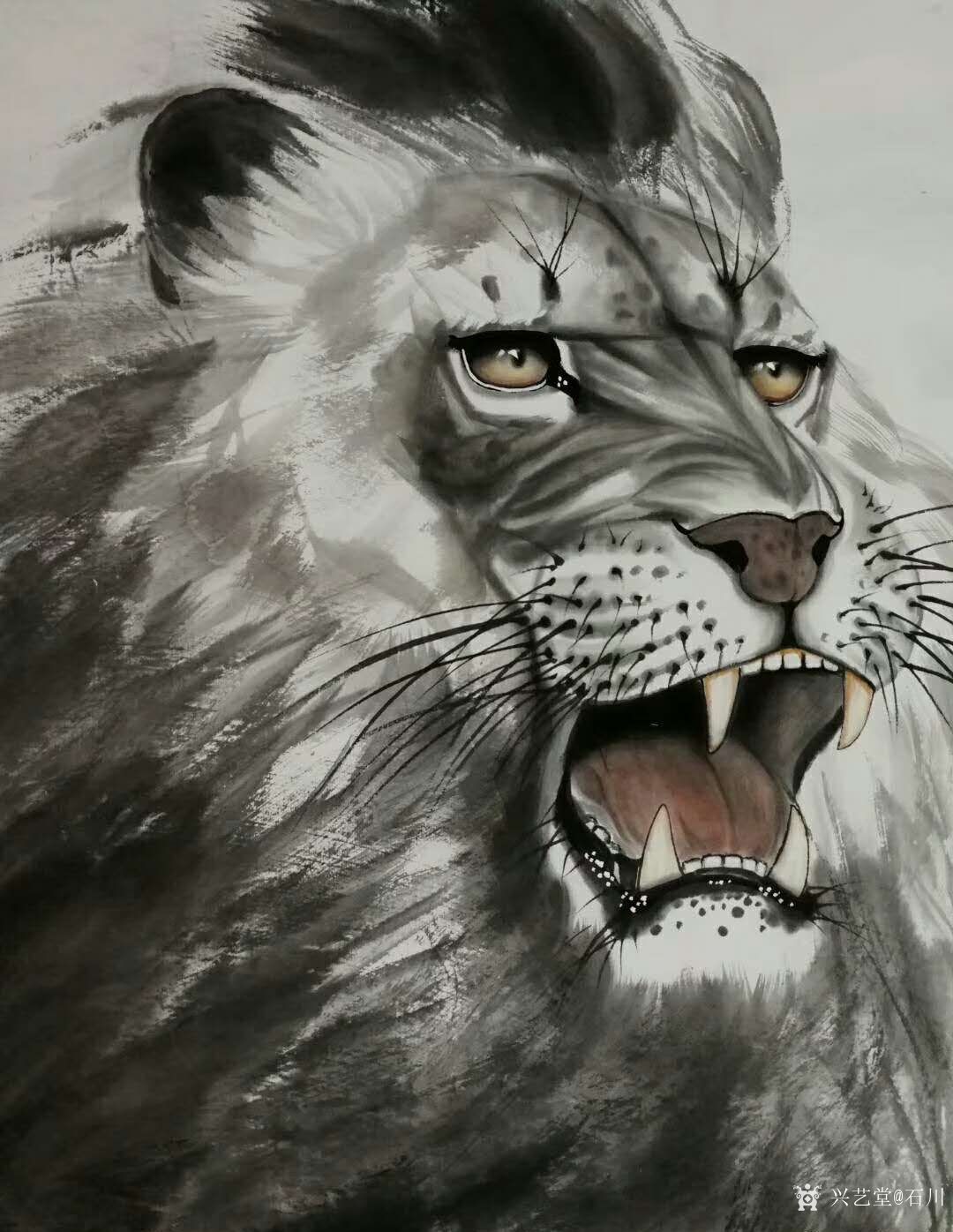 艺术家石川日记:国画动物画系列之雄狮《王者之风》, 成功的作品中