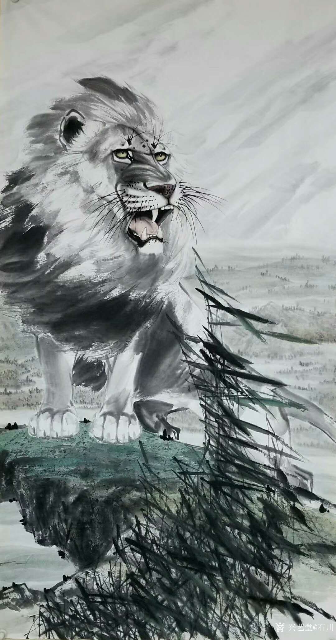 艺术家石川日记:国画动物画系列之雄狮《王者之风》, 成功的作品中