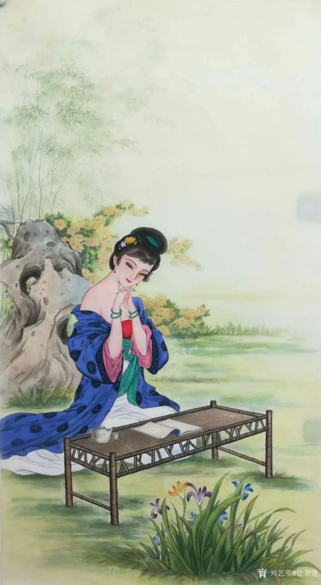 徐景莲日记-新创《琴《棋《书《画》题材的全套美女图.