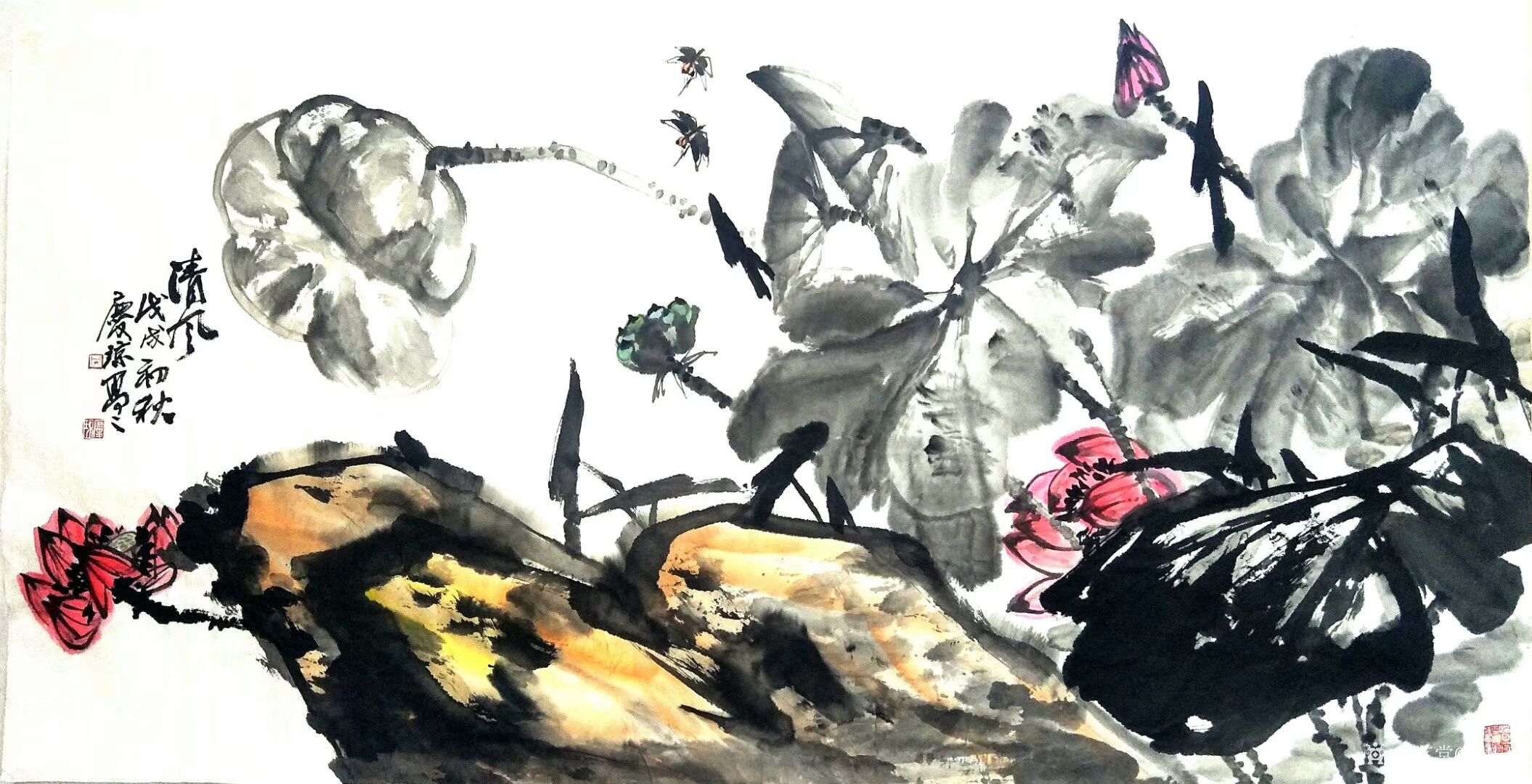 艺术家甘庆琼日记:私人订制《清风》,国画写意花鸟画近期客户订制作品