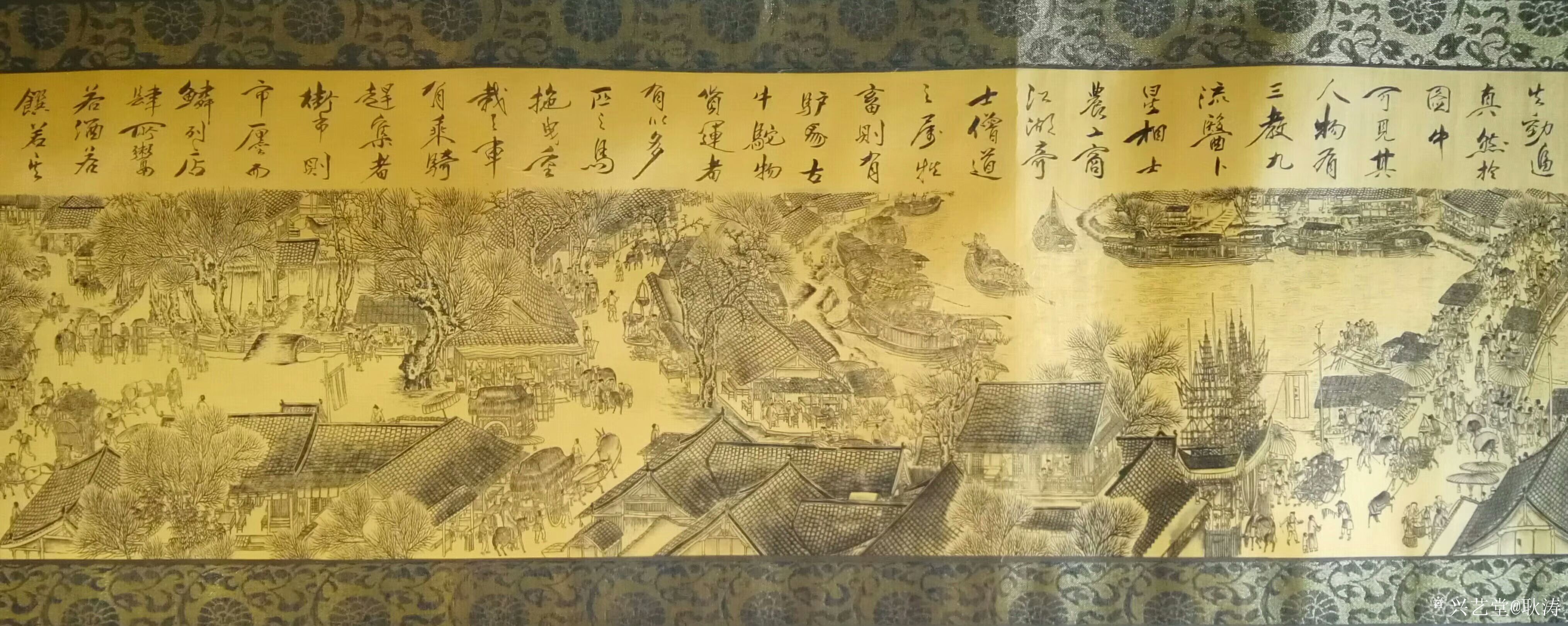 耿涛-袁江临摹《清明上河图》作品,尺寸420x