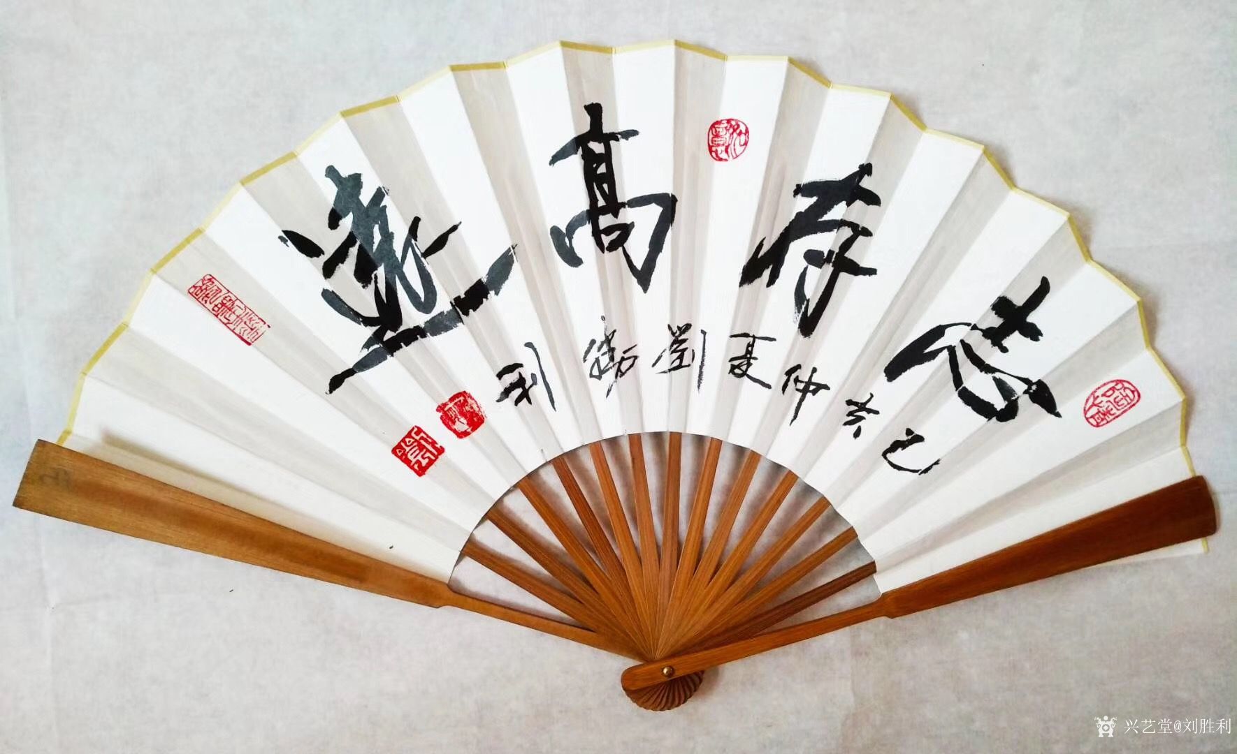刘胜利日记:扇面行书书法作品《志存高远》