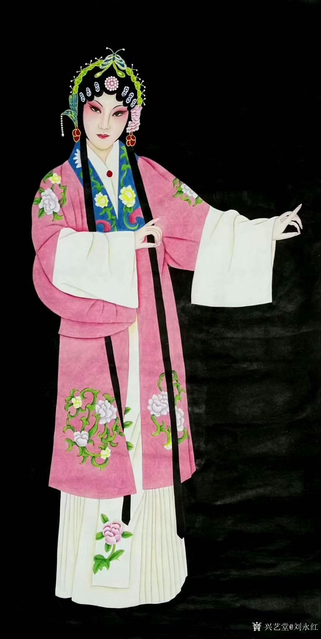 古典戏曲人物画花旦工笔画作品7幅请欣赏