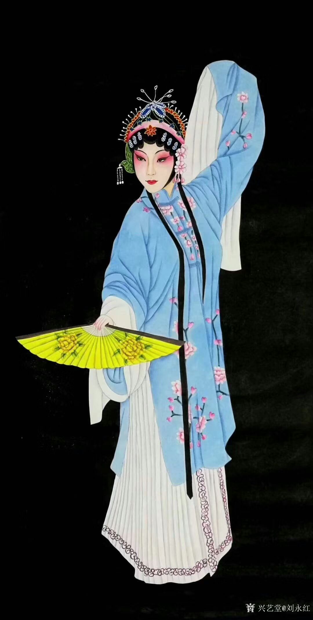 古典戏曲人物画"花旦"工笔画作品7幅,请欣赏