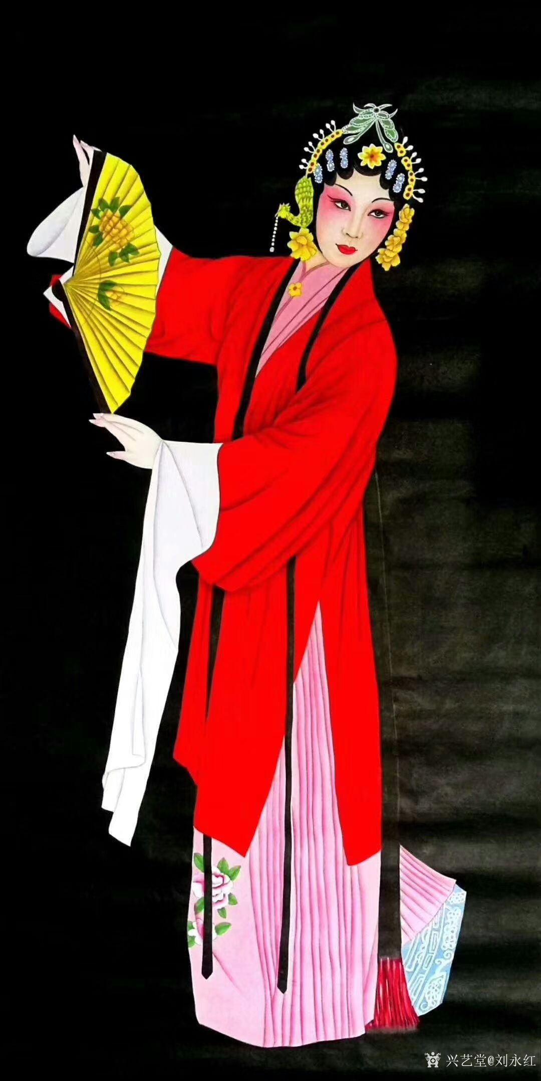 古典戏曲人物画"花旦"工笔画作品7幅,请欣赏