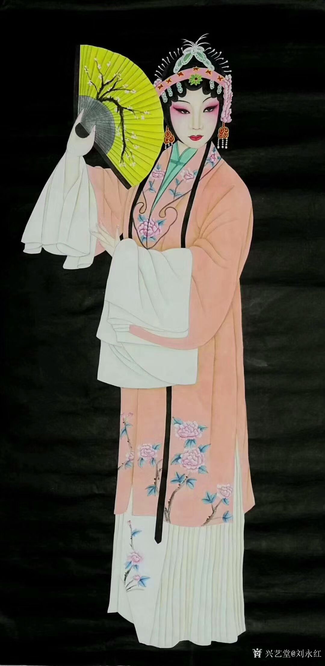 古典戏曲人物画花旦工笔画作品7幅请欣赏