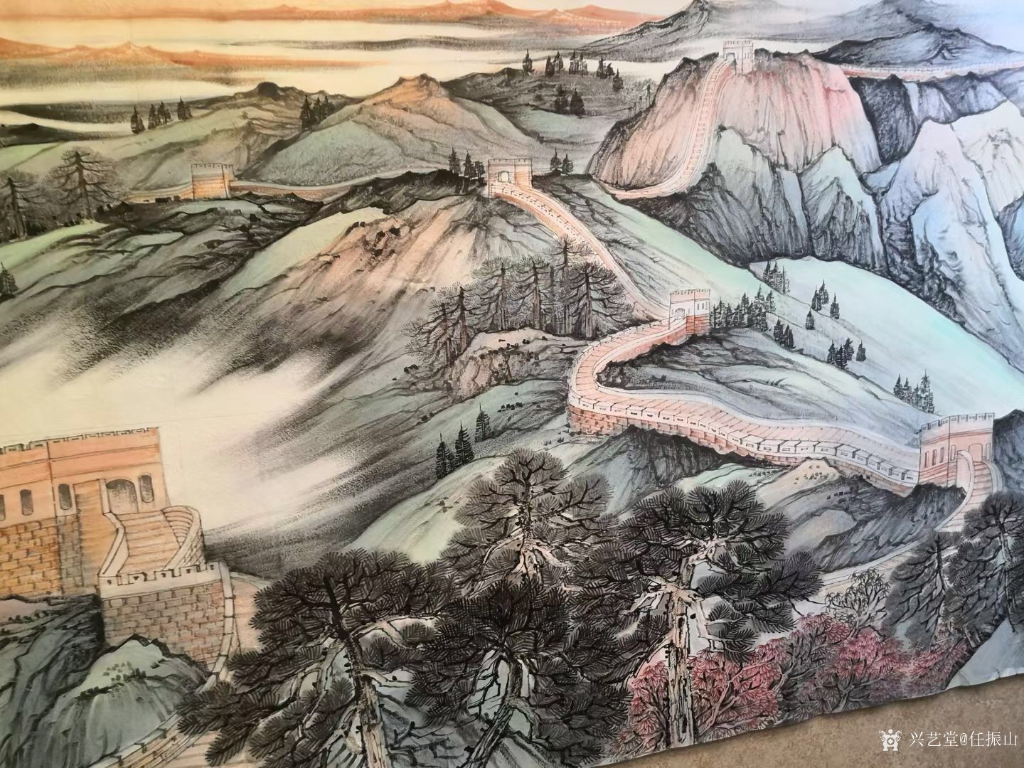 任振山日记-国画山水画长城《中华魂,任振山辛丑年夏月作品,尺寸丈