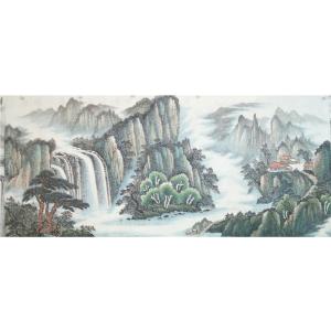 艺术品图片：艺术家韦杰球国画作品名称《【高山流水35】作者韦杰球》价格720.00 元