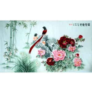 艺术品图片：艺术家吕萍国画作品名称《【鸟语花香】作者吕萍》价格24000.00 元