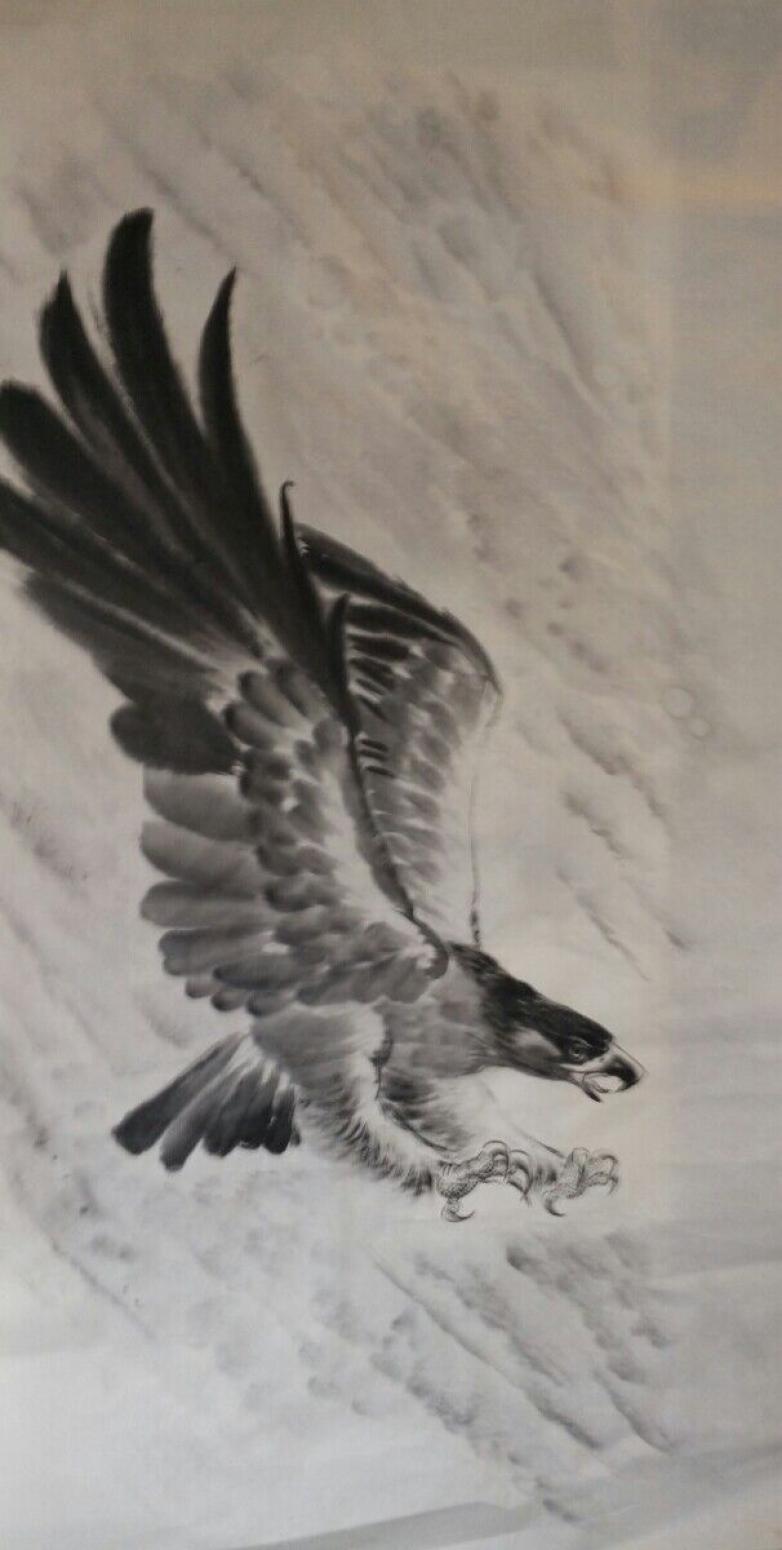陈永刚国画作品《【老鹰4】作者陈永刚》