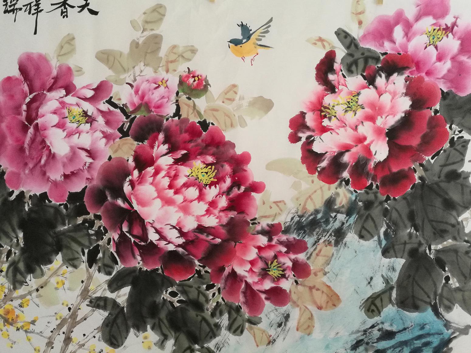 国画作品《【玫瑰】作者王长泉》王长泉发布
