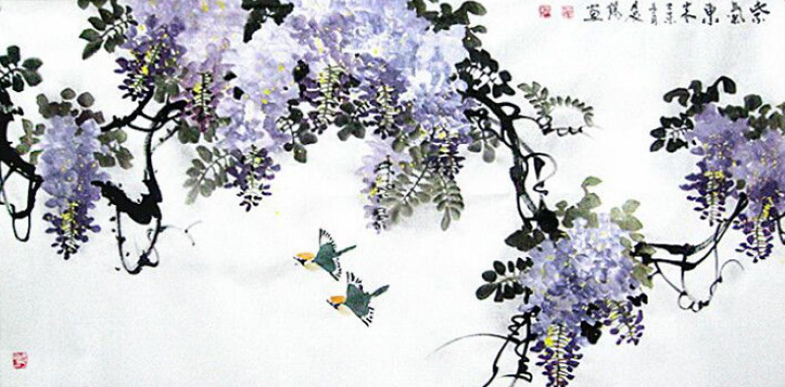 赵振科国画作品《【紫气东来】作者赵振科》