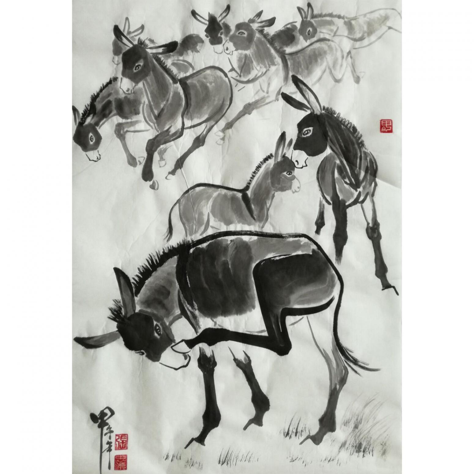 张忠顺国画作品驴作者张忠顺