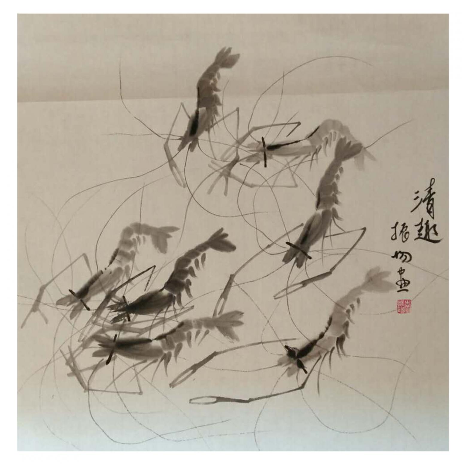 李振阳国画作品游龙七作者李振阳