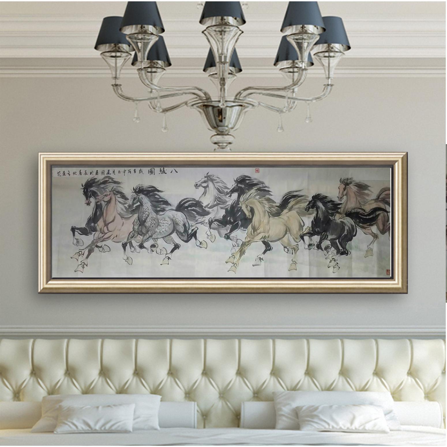刘建国国画作品《【八骏图】作者刘建国》