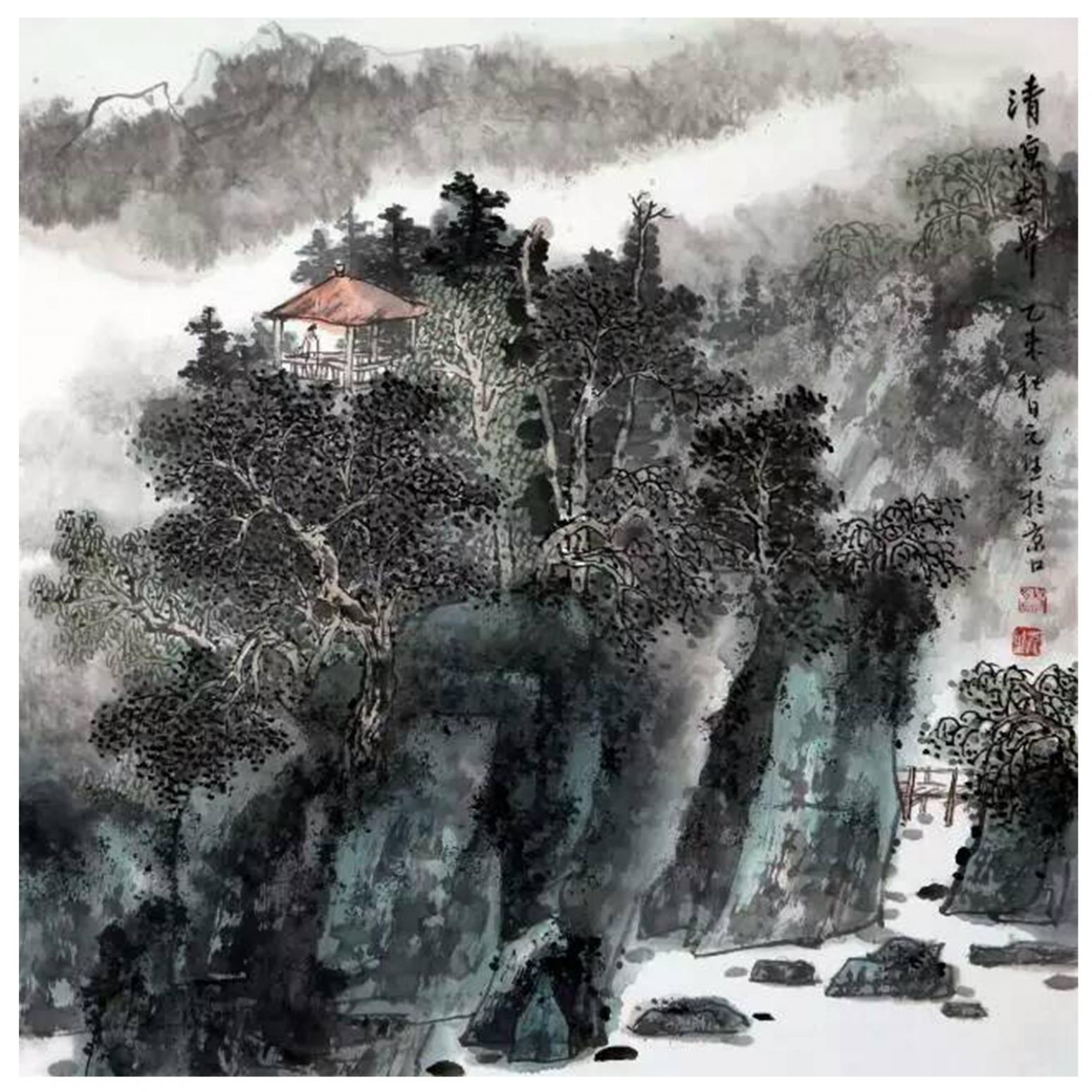 蒋元生国画作品《【山水5】作者蒋元生》