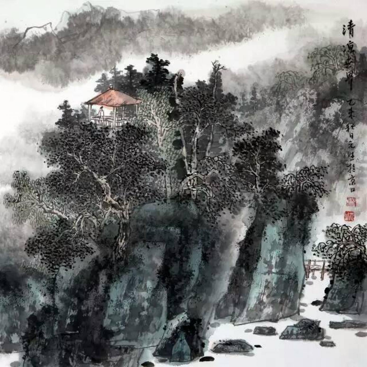蒋元生国画作品【山水5】作者蒋元生》