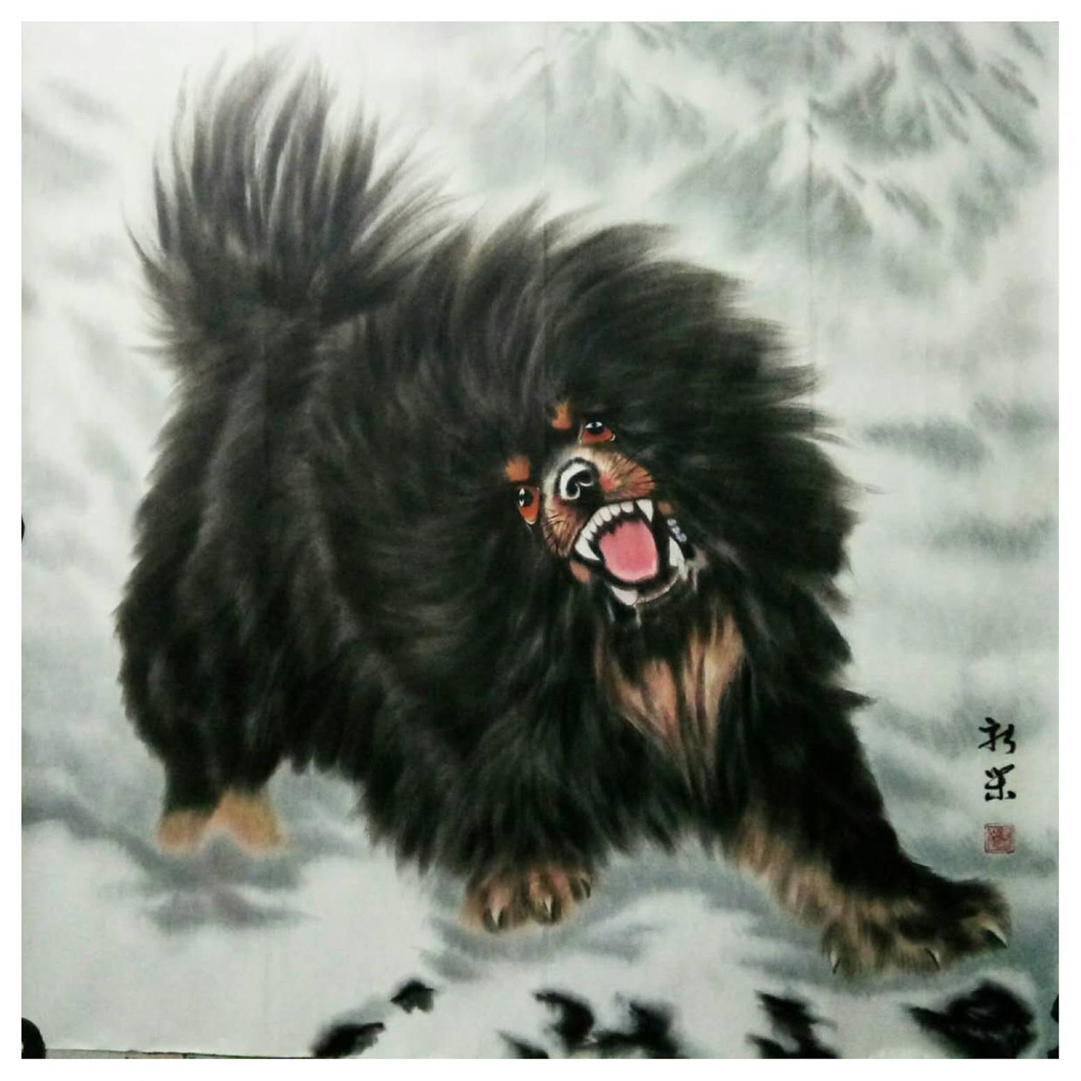 马新荣国画作品藏獒作者马新荣