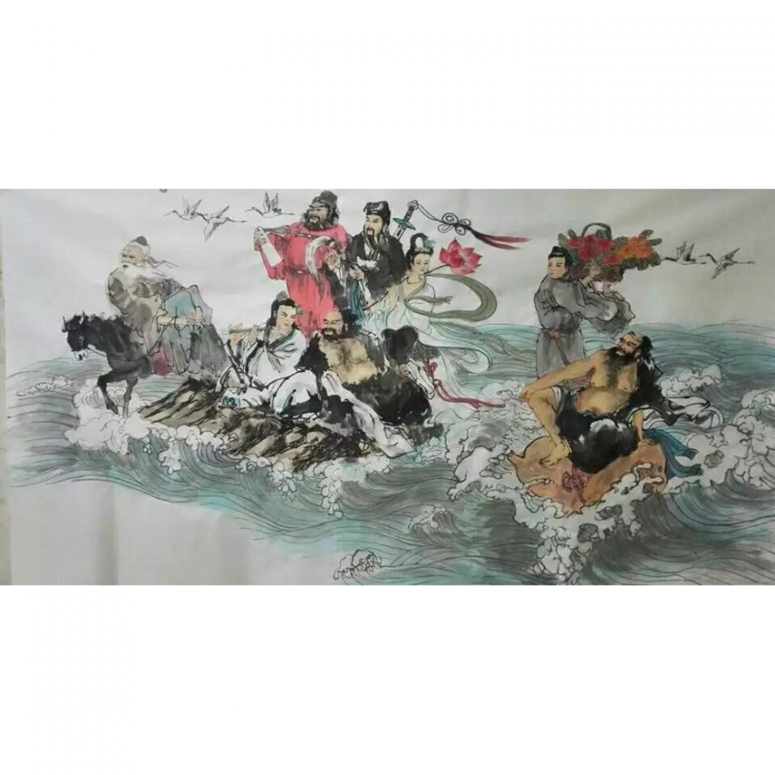 高锐锋国画作品《【八仙过海】作者高锐锋》