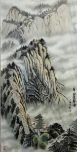 艺术品图片：艺术家郝鹏云国画作品名称《山水-华岳登攀图》议价