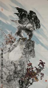艺术品图片：艺术家石川国画作品名称《鹰-苍穹图》议价