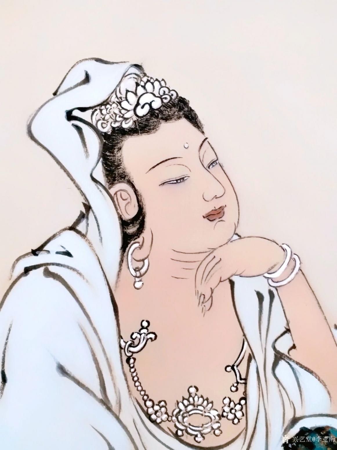 李亚南国画作品《观音菩萨像》