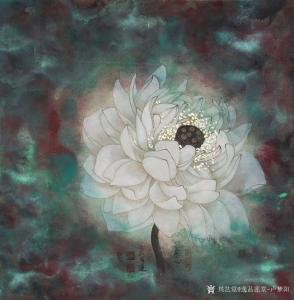 艺术品图片：艺术家逸品莲堂-卢梦阳国画作品名称《素心明月》价格12000.00 元