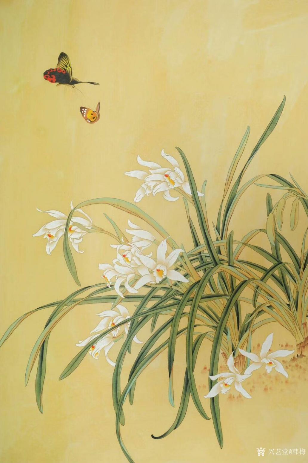 韩梅国画作品《兰花》