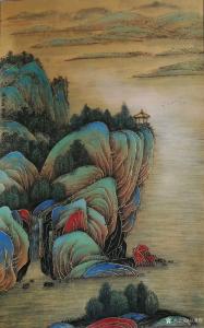 艺术品图片：艺术家孙逢春国画作品名称《湖山积翠图》议价