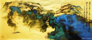 艺术品图片：艺术家张近生国画作品名称《泥金泼彩山水画》议价