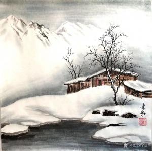 艺术品图片：艺术家宁建华国画作品名称《山水-冬》价格700.00 元