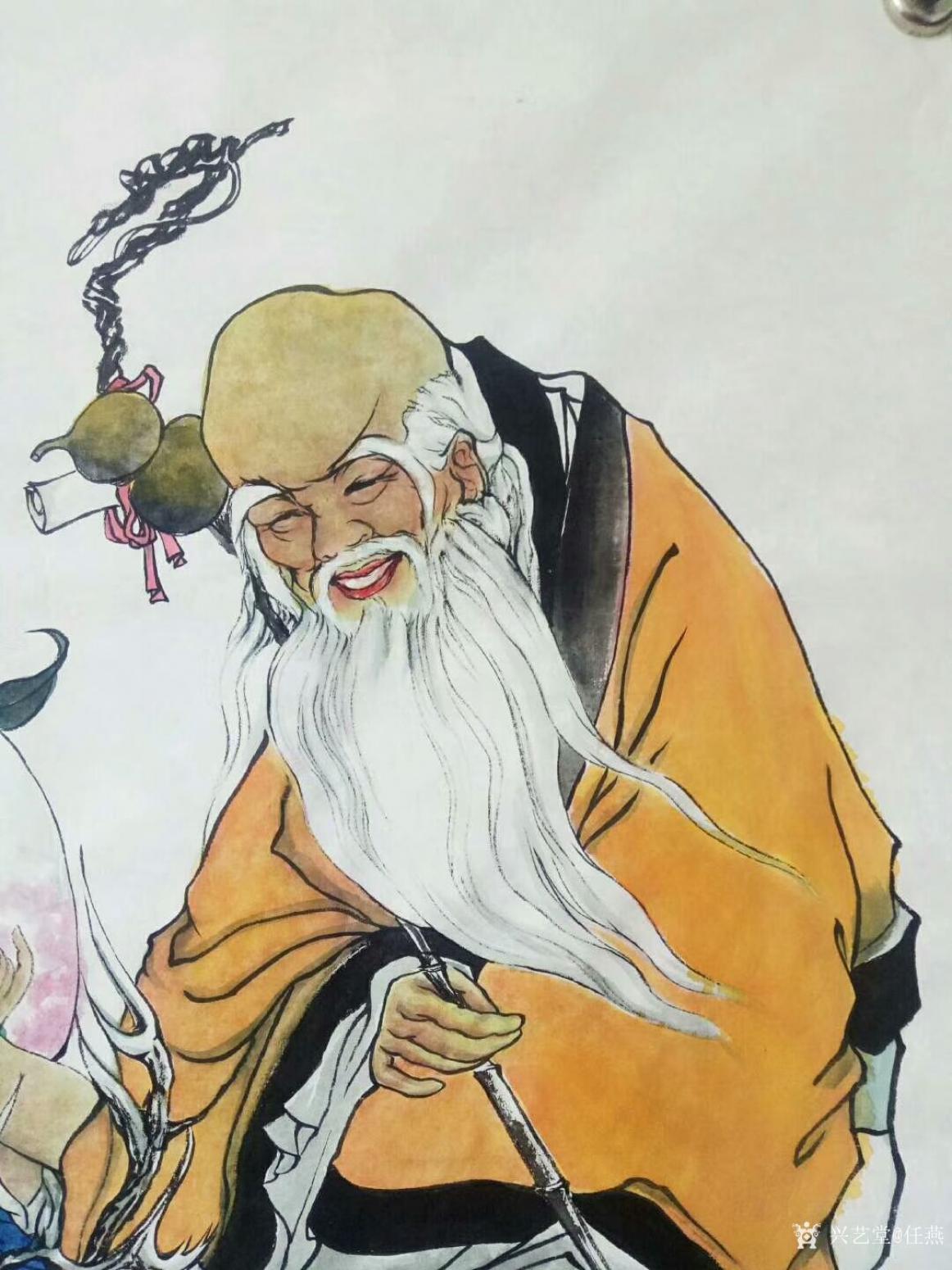 任燕国画作品《寿星-南极罡晖》