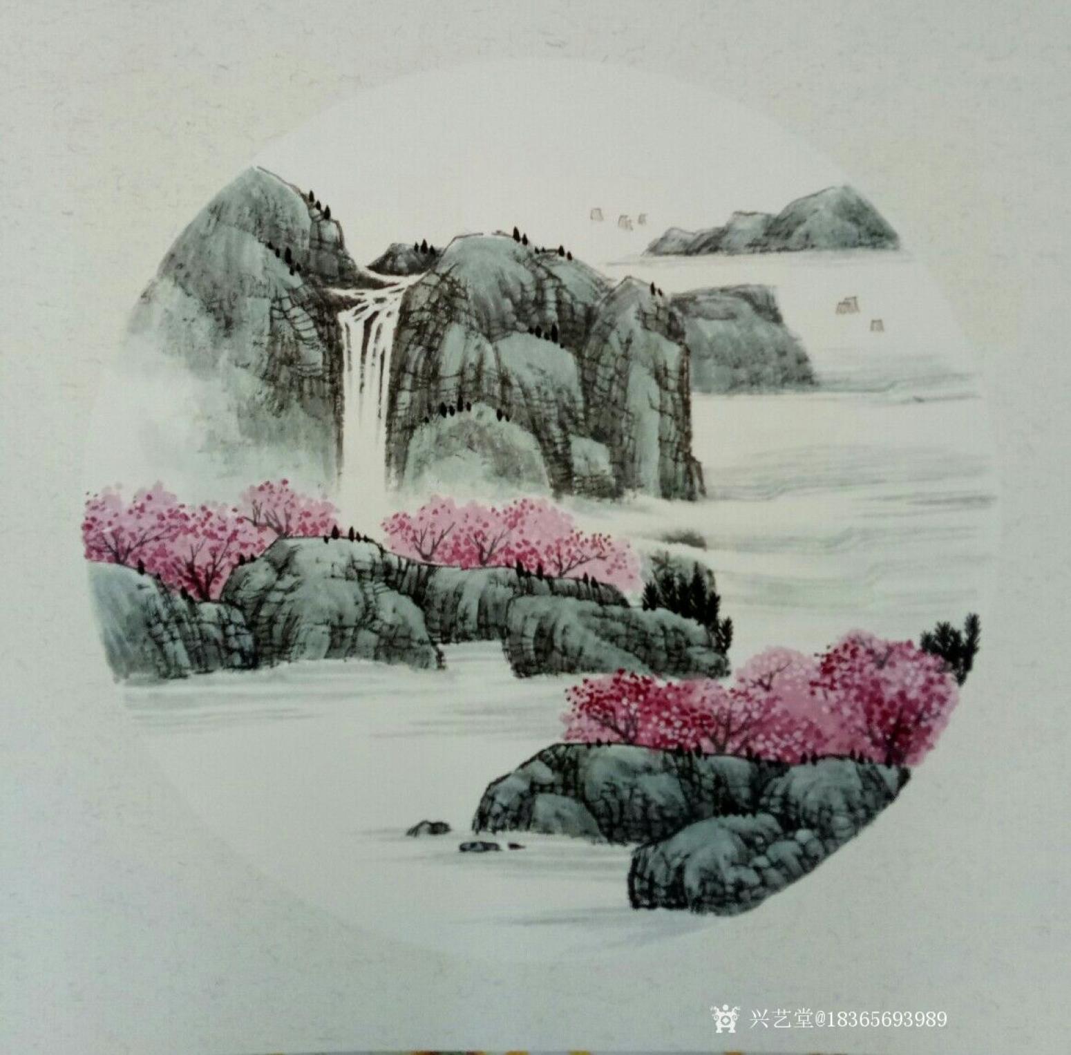 18365693989国画作品《山水画小品》