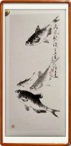 艺术品图片：艺术家冯增木国画作品名称《鱼-清风碧波》议价