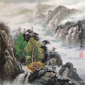 艺术品图片：艺术家宁建华国画作品名称《山水-夏》价格700.00 元
