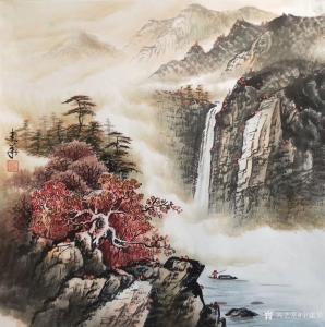 艺术品图片：艺术家宁建华国画作品名称《山水-秋》价格700.00 元