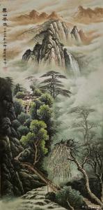 艺术品图片：艺术家宁建华国画作品名称《山水画-云山春晓》价格1000.00 元