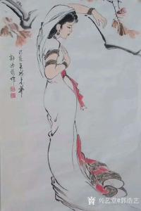 艺术品图片：艺术家郭浩艺国画作品名称《仕女人物画-长摆裙》议价
