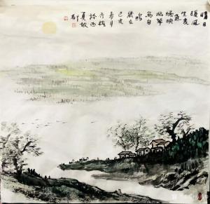 艺术品图片：艺术家陈秀梅国画作品名称《山水-晴日暖风生贵气》议价