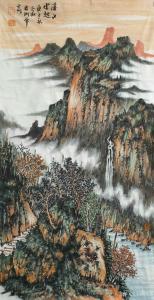 艺术品图片：艺术家陈宏洲国画作品名称《山水-溪山云起图》议价