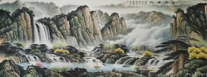 艺术品图片：艺术家宁建华国画作品名称《山水画-福聚宝地》价格1200.00 元