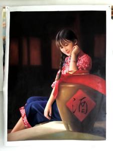 艺术品图片：艺术家黄联合油画作品名称《黄联合油画女儿红》议价