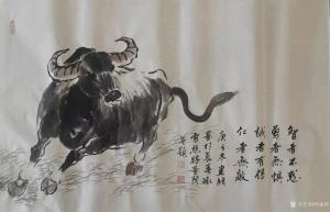 艺术品图片：艺术家刘建国国画作品名称《牛-仁者无敌》价格1000.00 元