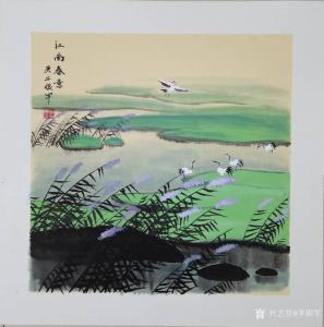 艺术品图片：艺术家李振军国画作品名称《山水画-江南春意》价格480.00 元