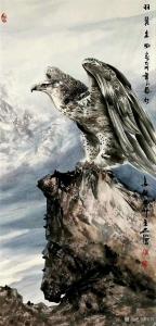 艺术品图片：艺术家石川国画作品名称《鹰-羽翼生风》议价
