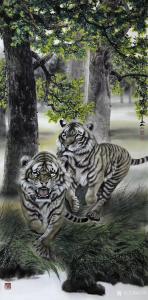 艺术品图片：艺术家石川国画作品名称《虎-萌动》议价