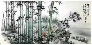 艺术品图片：艺术家刘文生国画作品名称《竹-竹山文会图》议价