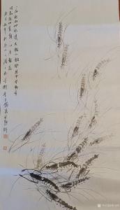 艺术品图片：艺术家李玉凤国画作品名称《虾-一夜新雨池水清》议价